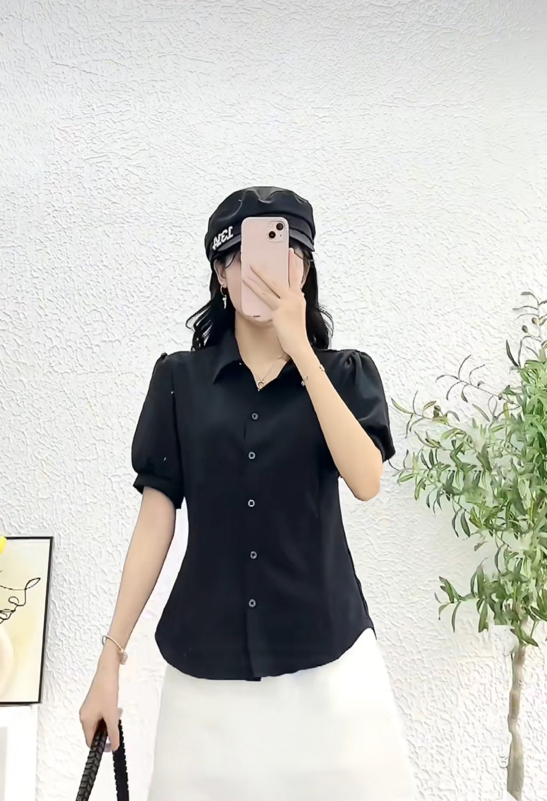 Áo sơ mi NU Tay Phồng Cột Nơ Sau Mẫu mới