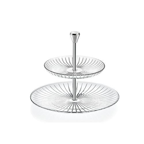Dĩa 2 tầng pha lê Ý RCR Sunbeam 260mm