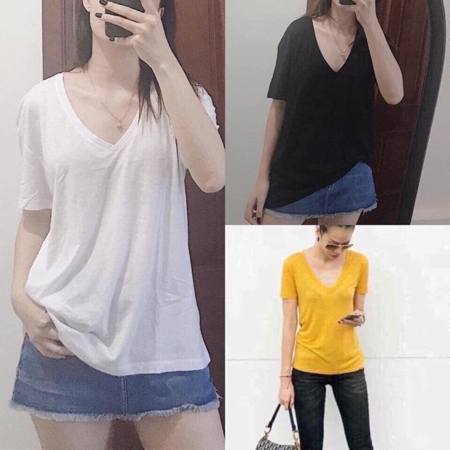 Áo phông nữ cổ tim