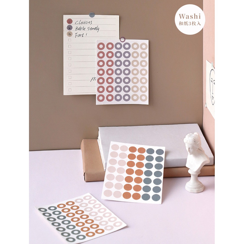 [HCM]Set Sticker dán tròn tông màu Pastel