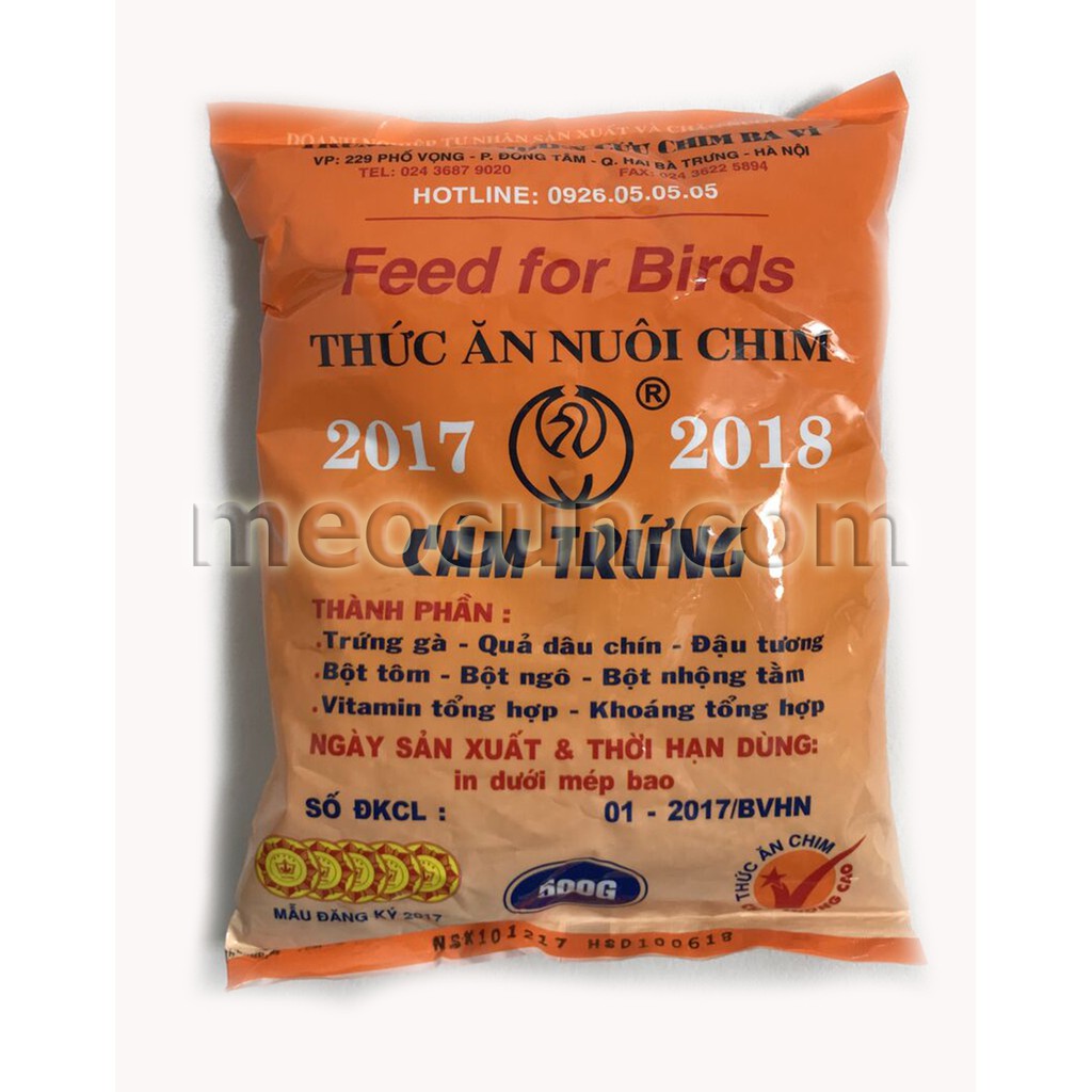 Cám trứng Ba Vì cho tất cả loại chim – Thức ăn nuôi chim cảnh 500g