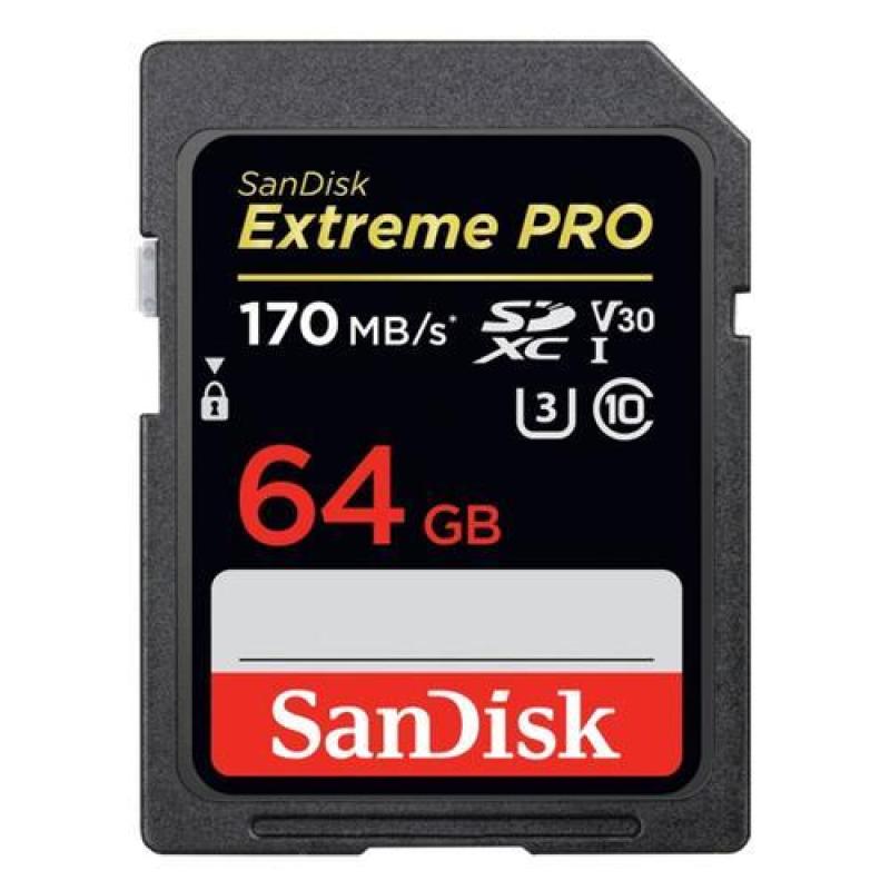 Thẻ nhớ SDXC SanDisk Extreme Pro 64GB UHS-I U3 4K V30 170MB/s - Model 2019 (Đen)