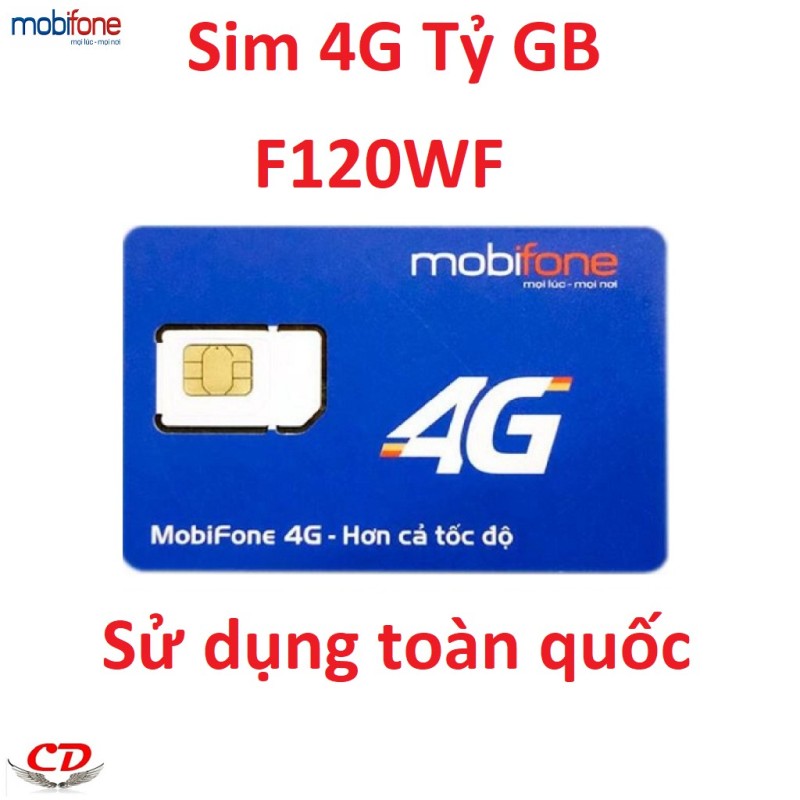 SIM 4G MAX DATA Mobifone F120WF 1 Tỷ GB/Tháng,Sử dụng toàn quốc