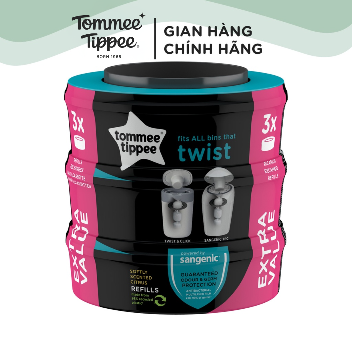 Túi Xử Lý Tã Cho Bé Tommee Tippee (3 Hộp)