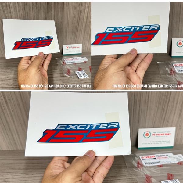 Tem nạ Ex 155 đời 23 Xanh Da chử Exciter 155 ( xe Xanh Bạc Đen ) bản giới hạn B5VD - ( 1 Lá ) B5VF83GD0000