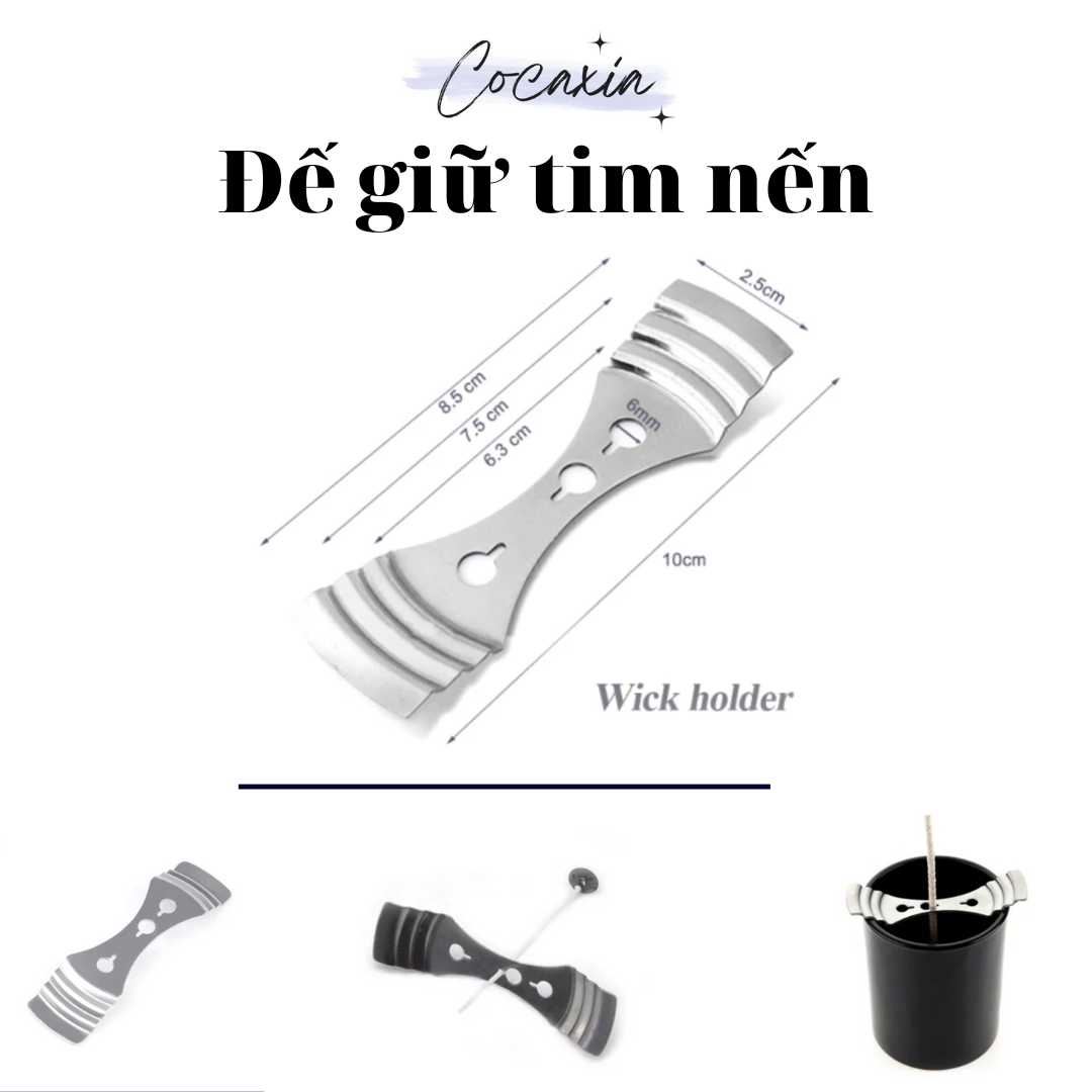 01 Đế thiếc giữ tim nến 3 lỗ dụng cụ làm nến Cocaxia