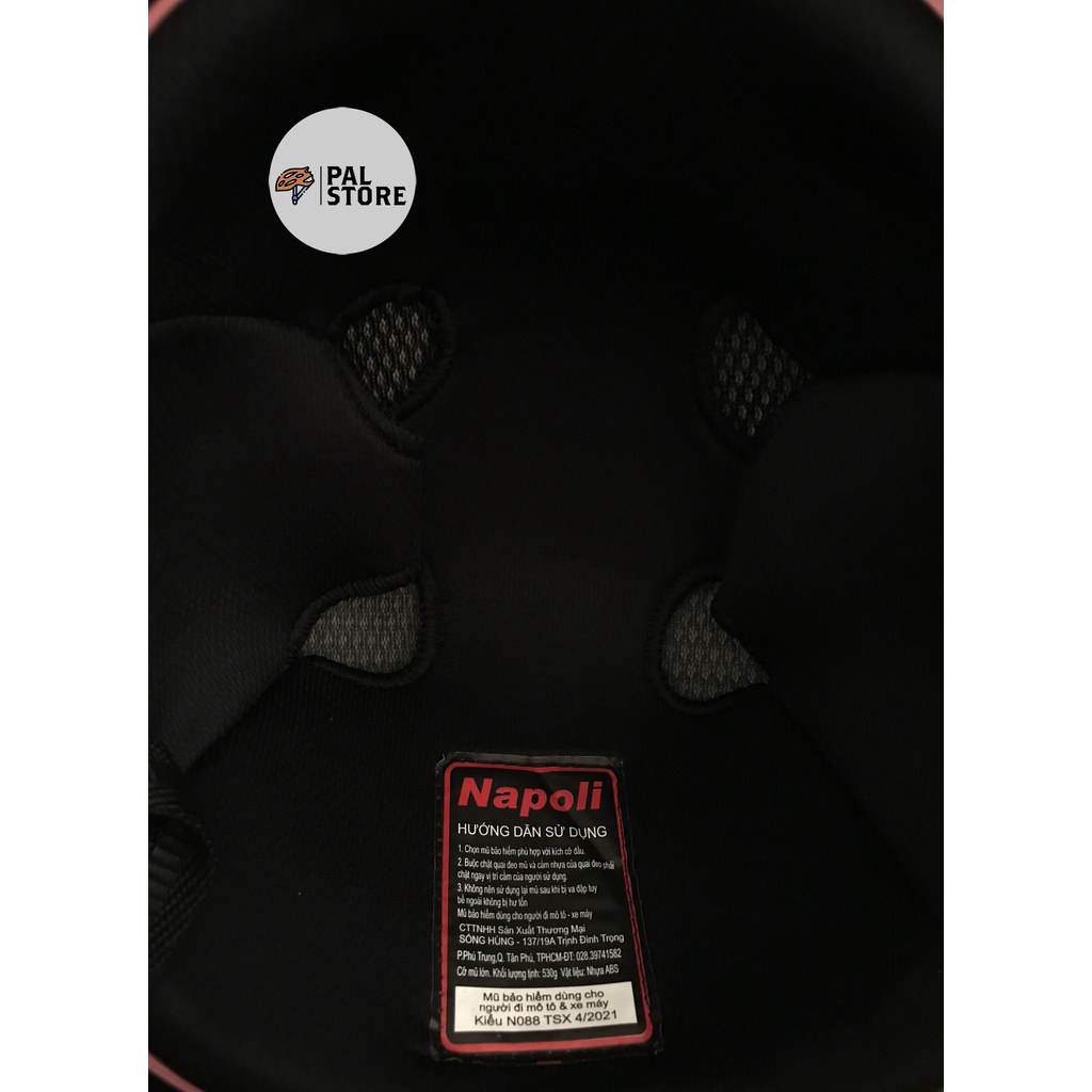 Mũ bảo hiểm Napoli Hồng dâu - [Freeship]