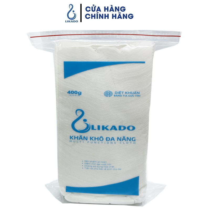Khăn vải khô đa năng cho bé Likado 400g(15*20cm) (1 gói)