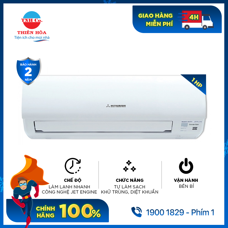Bảng giá Máy lạnh Mitsubishi Heavy inverter 1 HP SRK10YXP-W5