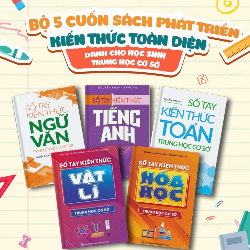 Combo Sổ Tay Kiến Thức Toán + Ngữ Văn + Tiếng Anh Trung Học Cơ Sở