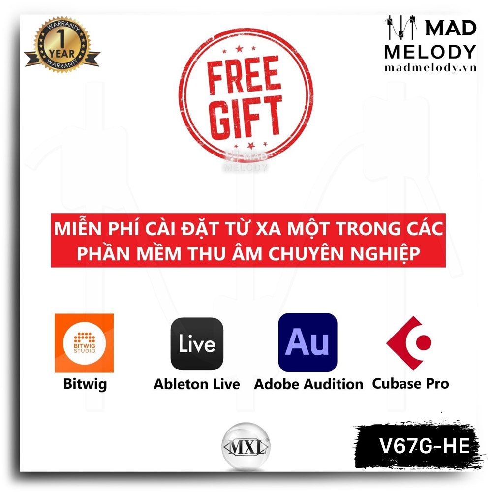 MXL V67G HE Heritage Edition Condenser Microphone (Micro thu âm cho phòng thu studio giải trí livestream, Brand New)