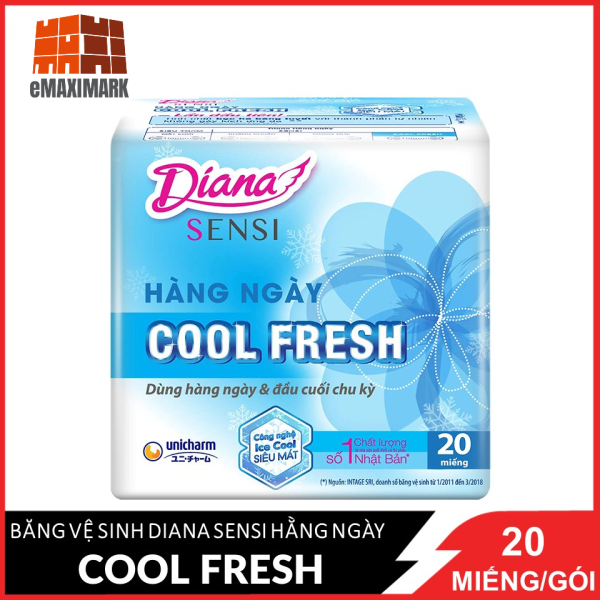 [HCM]Băng vệ sinh hàng ngày Diana Sensi Cool hàng ngày(15.5cm) (Xanh) 20 miếng/gói