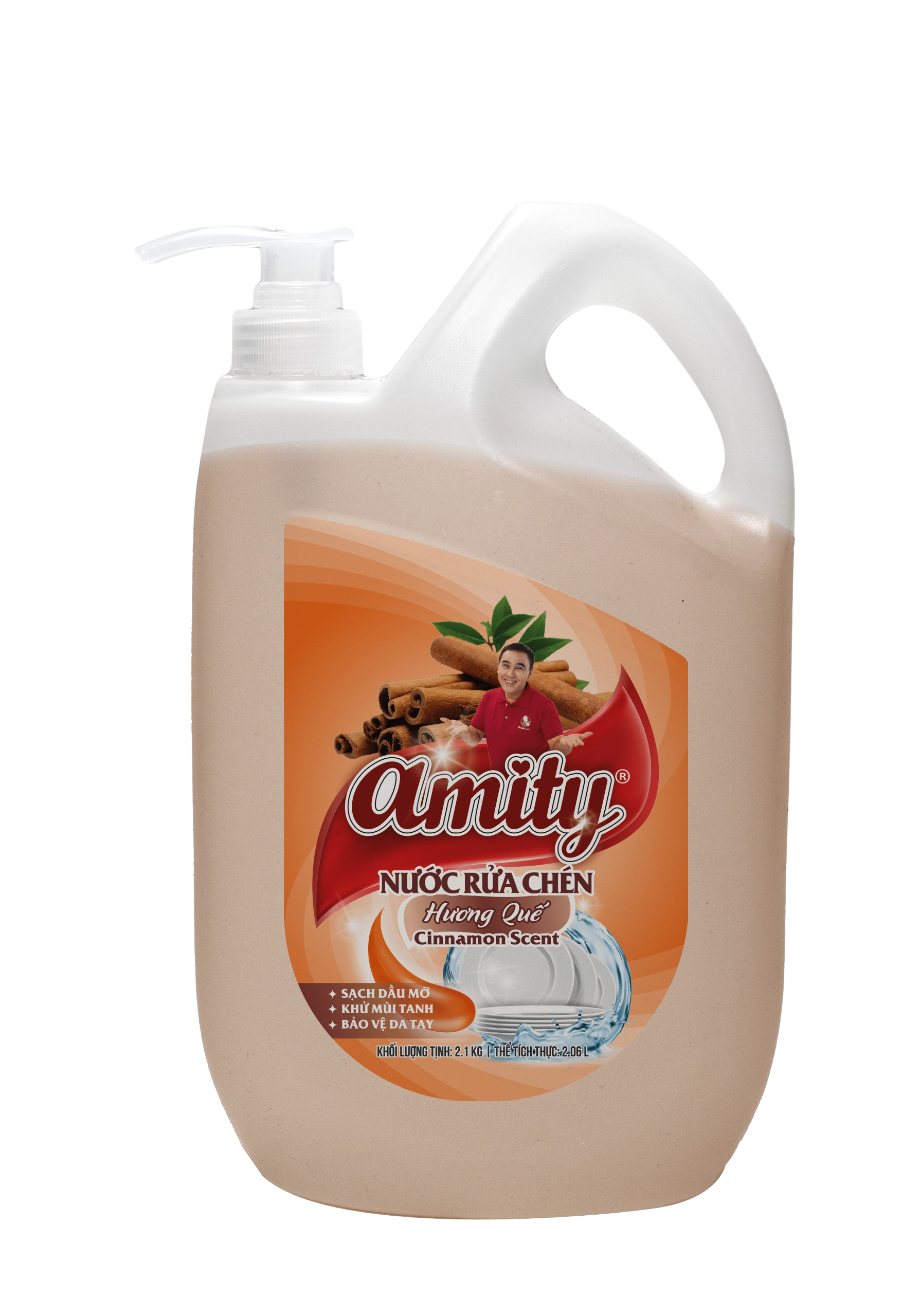Nước Rửa Chén AMITY Can 2.1kg - Hương Quế