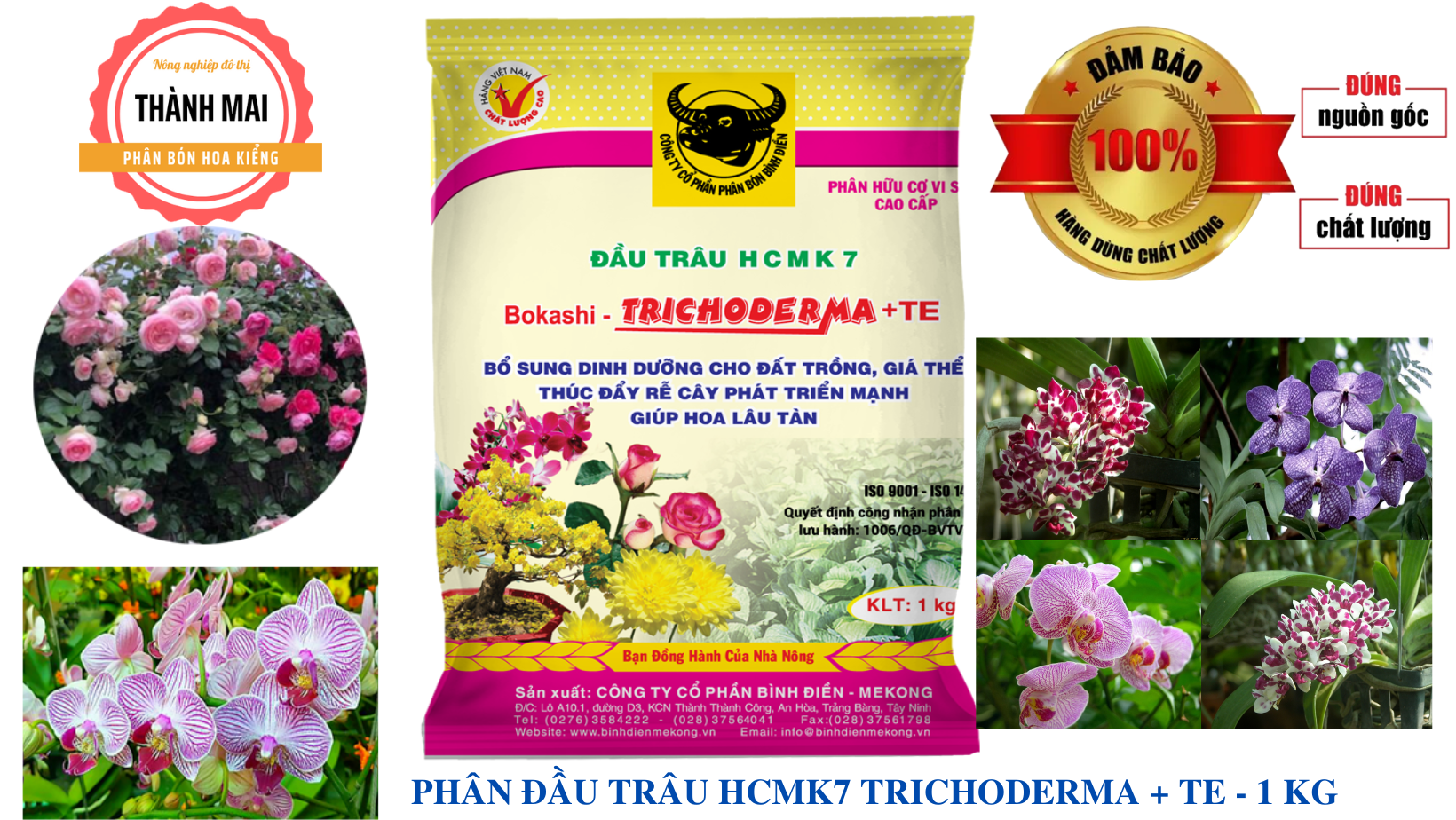 PHÂN ĐẦU TRÂU HCMK7 HỮU CƠ TRICHODERMA + TE - 1KG