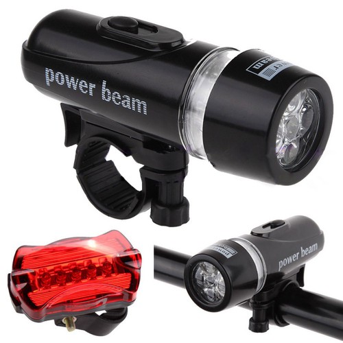 Bộ đèn pin gắn xe đạp và đèn chiếu hậu 5 led wj-101