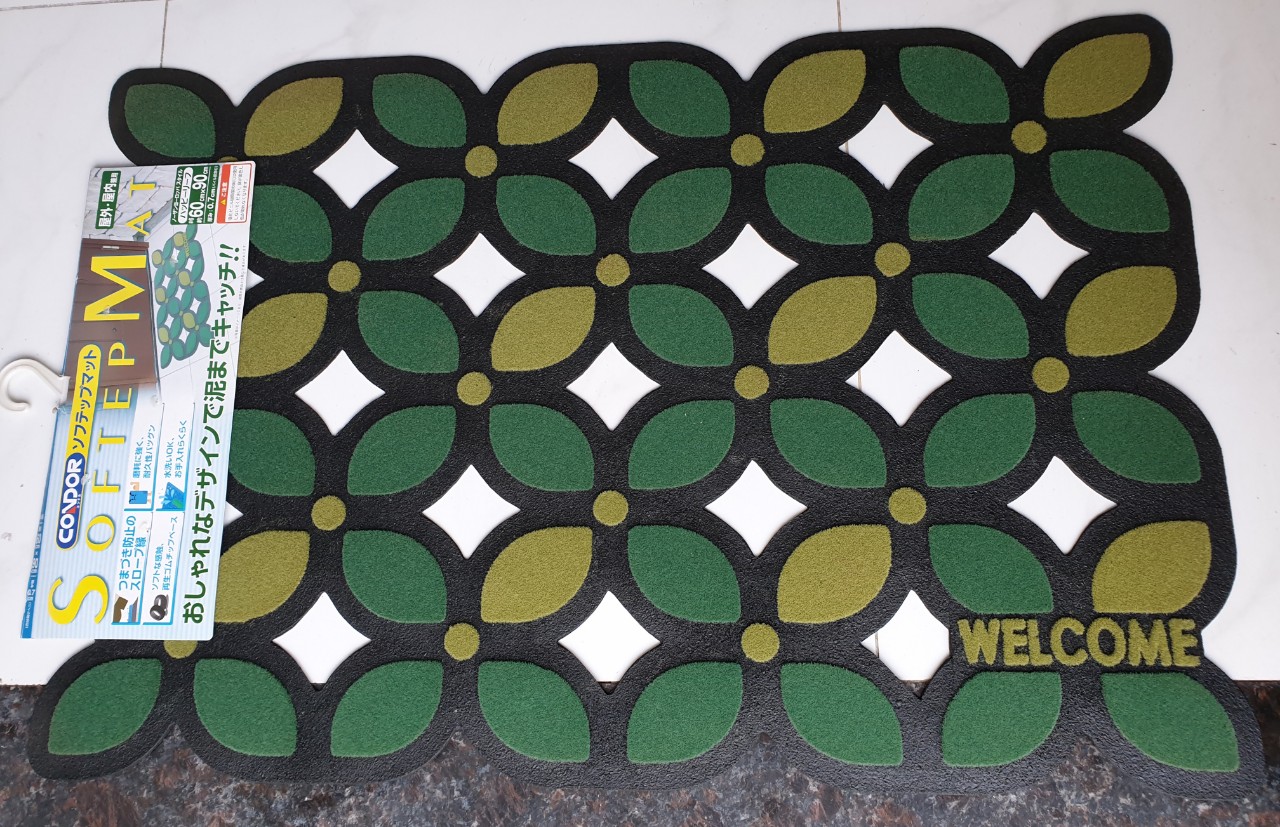 THẢM WELCOME DOORMAT CAO SU NGUYÊN KHỐI CONDOR JP lót cửa ra vào- nhiều màu kích thước 45x75CM