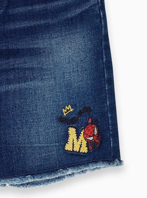 Quần short bé trai Pull-On Denim Bermuda EBR Frayed Hem
