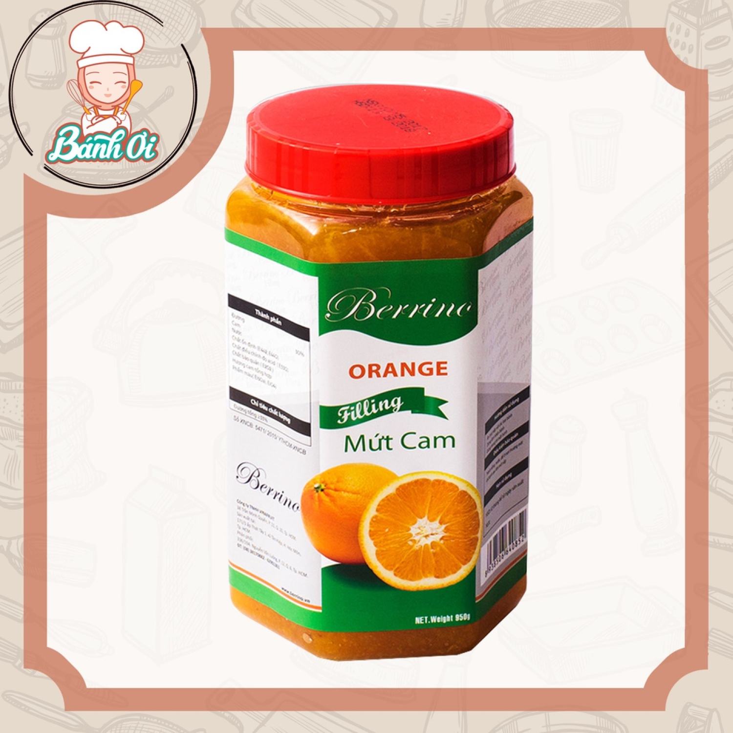 Mứt Cam Berrino - mứt berino cam (Orange filling) 950g
