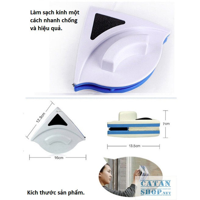 Bộ lau kính nam châm 2 mặt