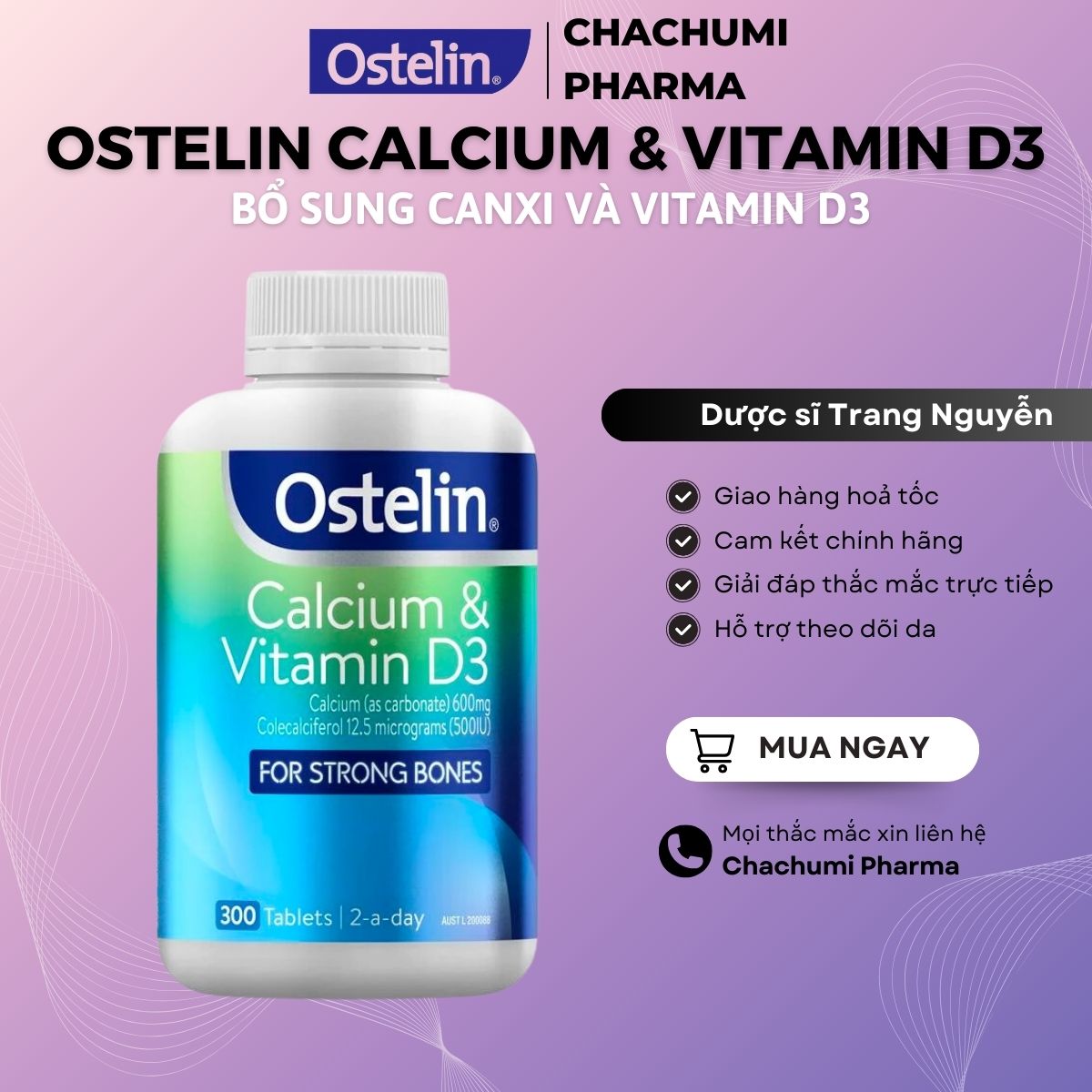 [TPHCM] Ostelin Calcium & Vitamin D3 của Úc