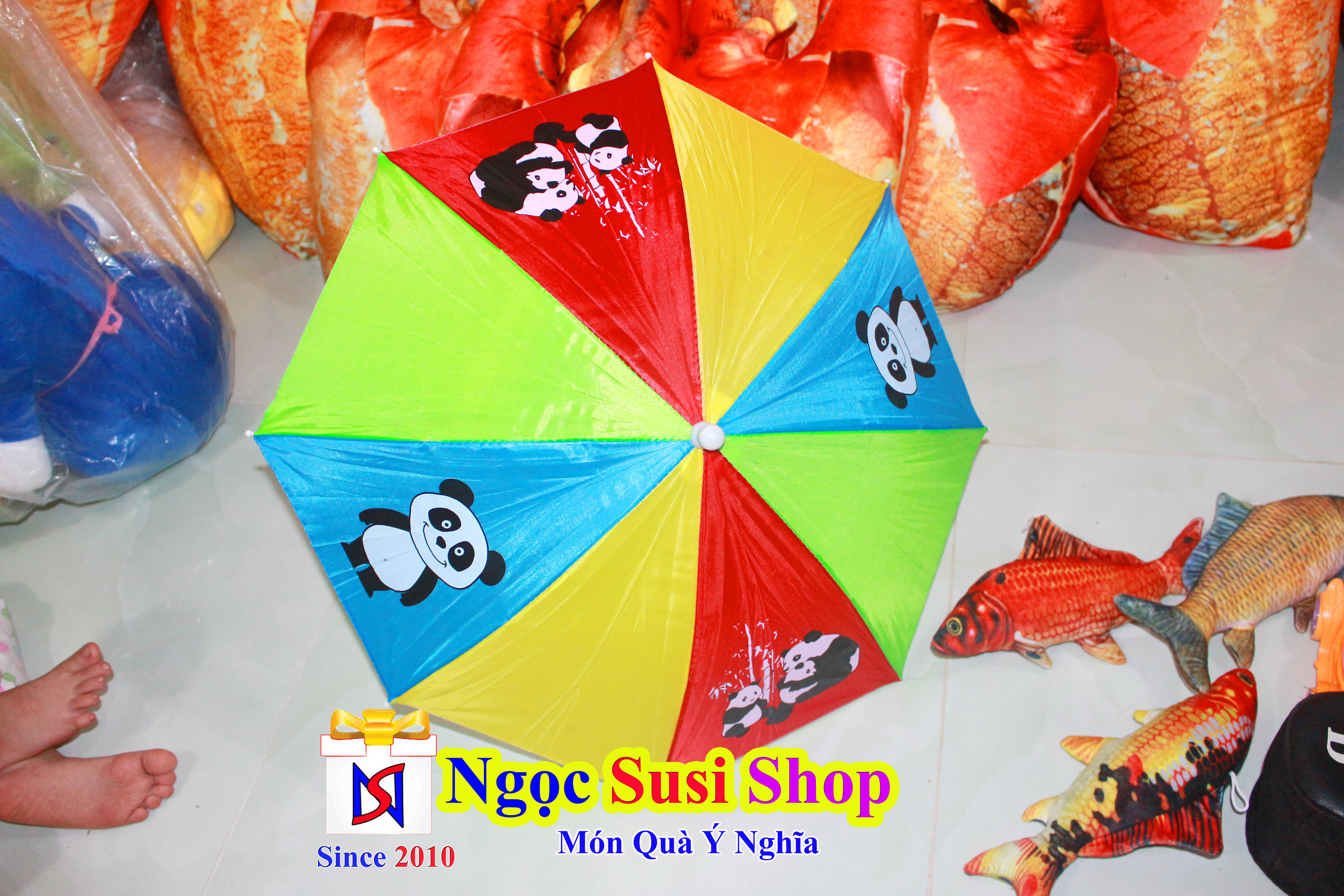 Cây Dù Gấu Trúc Nhiều Màu Cho Bé Siêu Cute