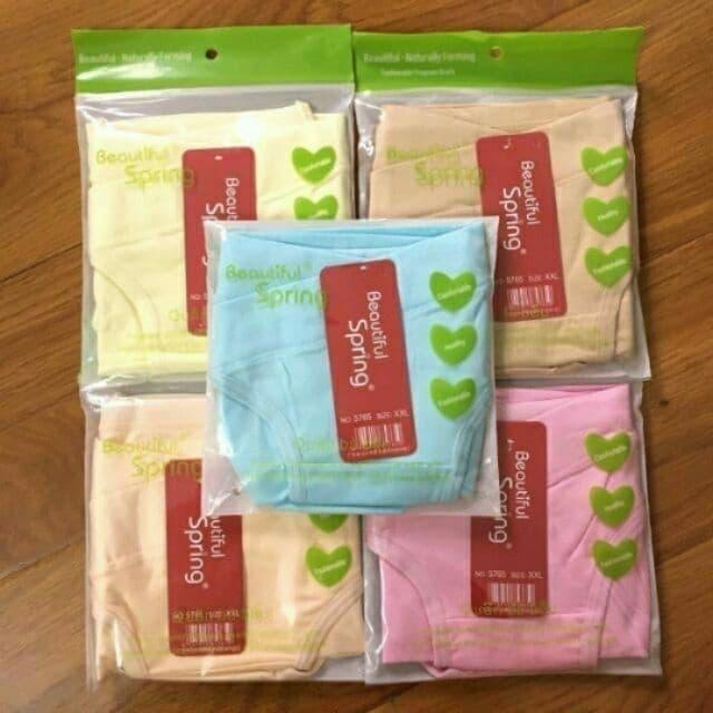 Combo 5 quần lót cạp chéo bầu SPRING, 100% cotton