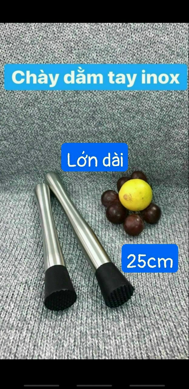 Chày dầm Trái Cây Inox pha chế cocktail trà sữa | chày bar pha chế Dài 20cm-25cm