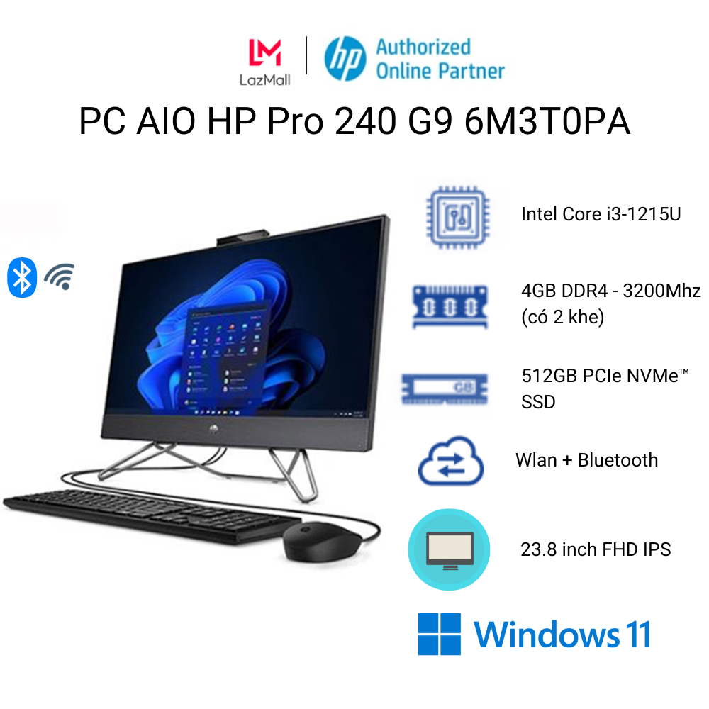 Máy tính All in one HP Pro 240 G9: Với thiết kế thanh lịch và màn hình lớn, máy tính All-in-One HP Pro 240 G9 là sự lựa chọn tuyệt vời cho các công việc văn phòng và giải trí gia đình. Được trang bị bộ vi xử lý mạnh mẽ và đầy đủ các cổng kết nối, bạn sẽ có trải nghiệm làm việc và giải trí mượt mà, nhanh chóng.