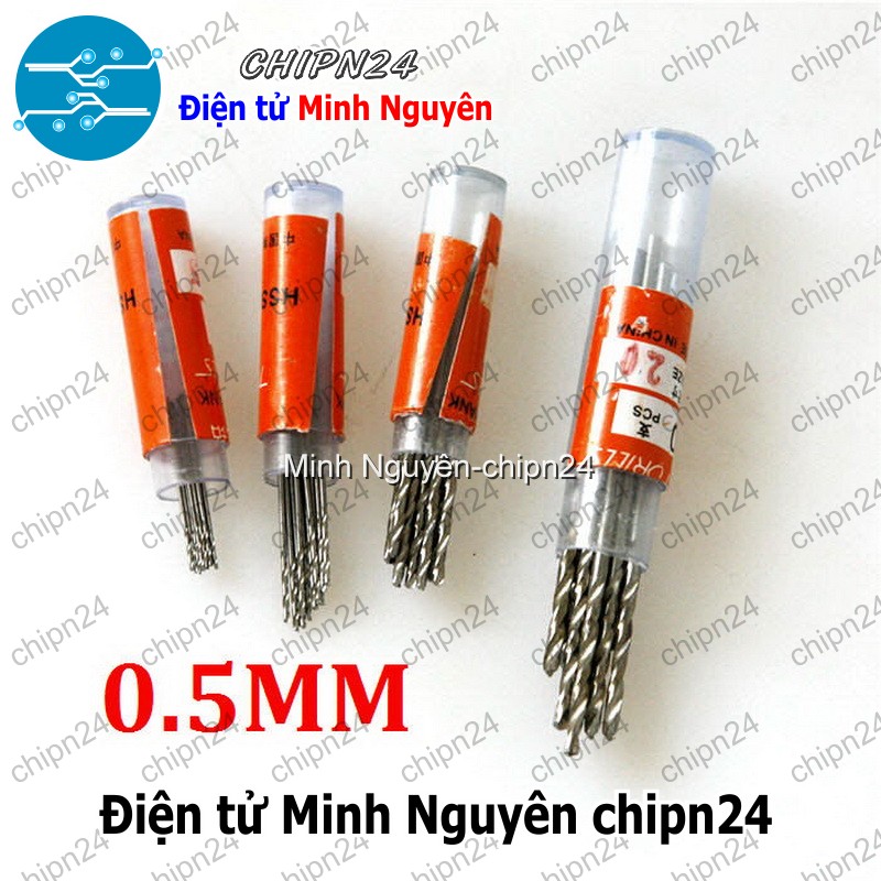 [5 cây] (K37) Mũi khoan 0.5mm (Mạch điện tử, PCB) - HH001439