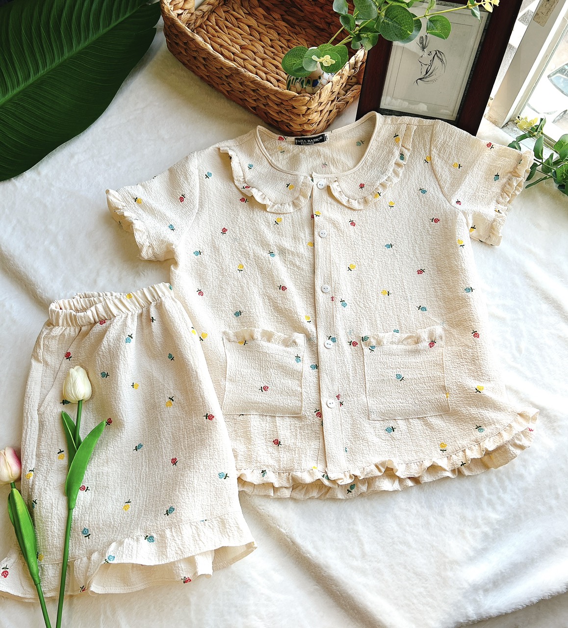 Đồ ngủ-đồ bộ pijamas dễ thương chất vải mềm mịn mát