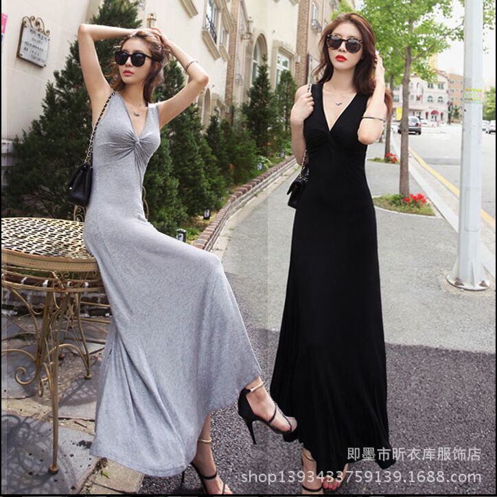Đầm Maxi thun dài hàng nhập DB32