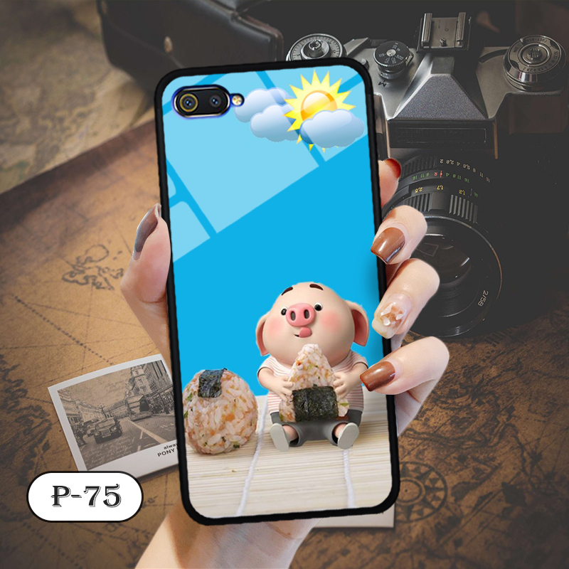 Ốp kính 3D cute REALME C2