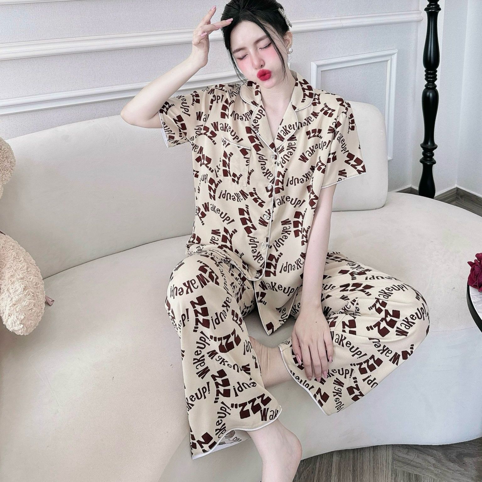 Đồ bộ bigsize 50-100kg đồ mặc nhà mắt dành cho nữ chất lụa Mango mềm mịn cao cấp