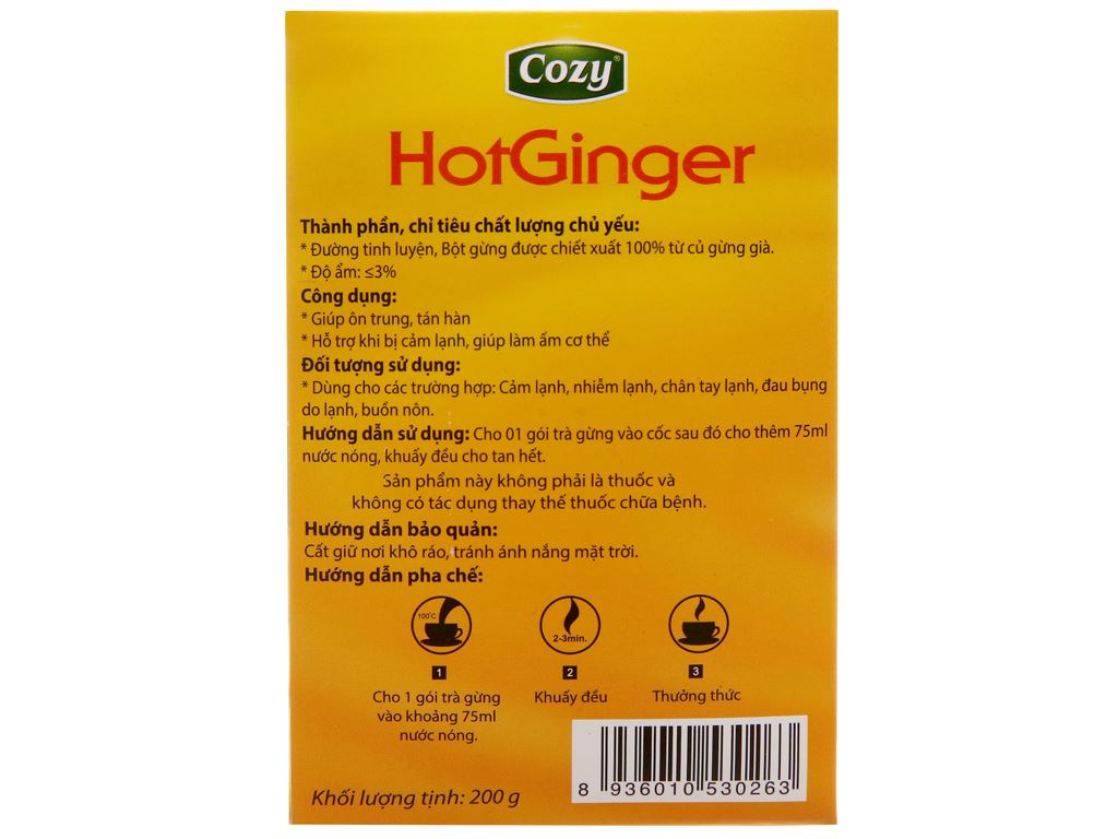 TRÀ COZY GỪNG HỘP 20 GÓI x 10 GR - 30263
