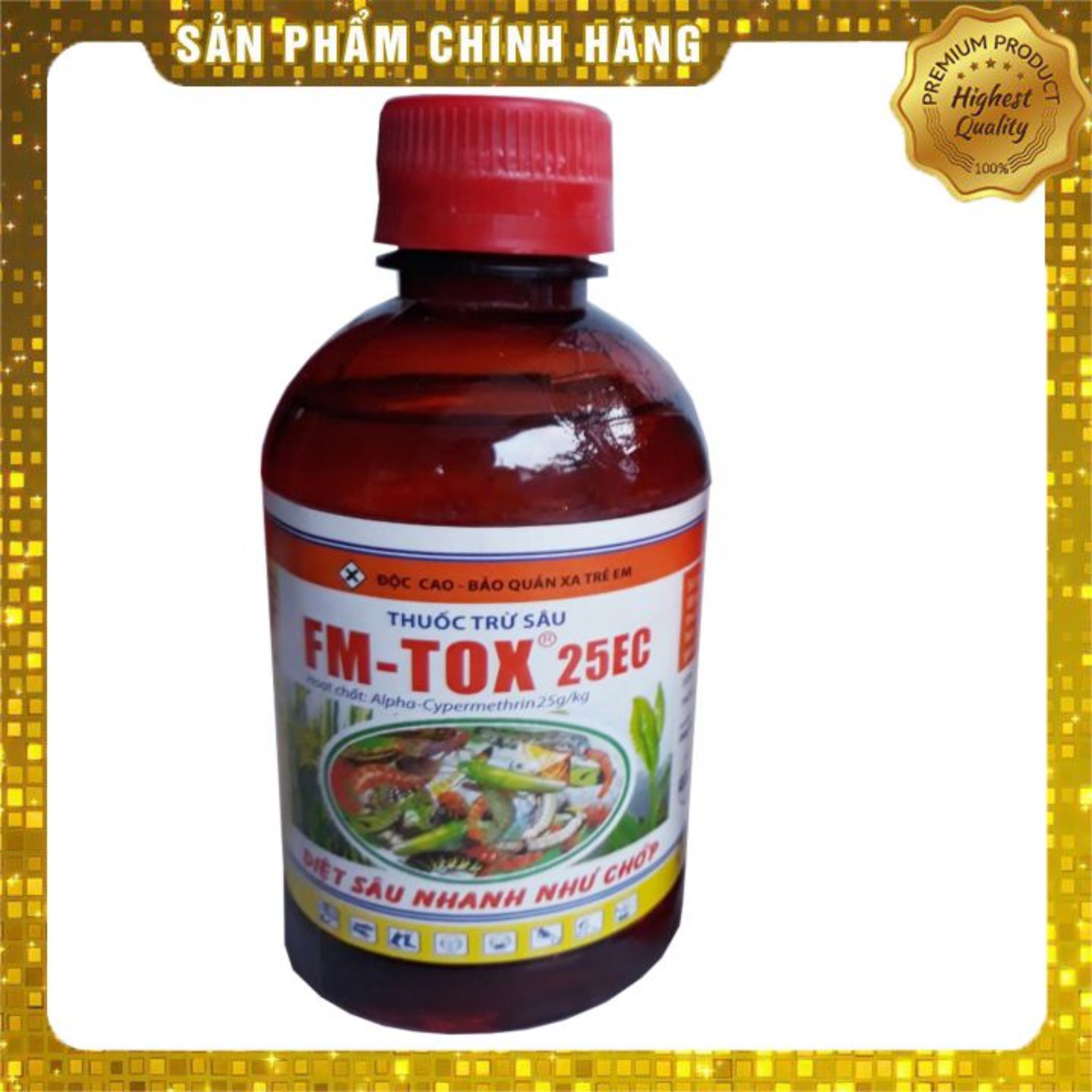 Thuốc trừ sâu FM-TOX 25EC (240ml) trừ sâu đục thân, cuốn lá, bọ trĩ, sâu đo,..trên các loại cây trồng