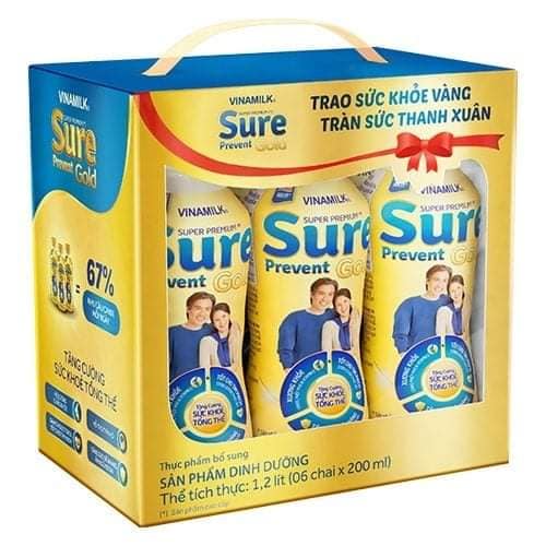 Sữa Sure Prevent Gold Chai Nước Mẫu Mới Thùng 24 Chai