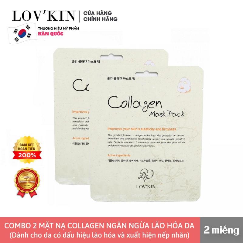 Combo 2 Mặt Nạ Collagen Ngăn Ngừa Lão Hóa Da LOVKIN Collagen Mask Pack (2 miếng) cao cấp