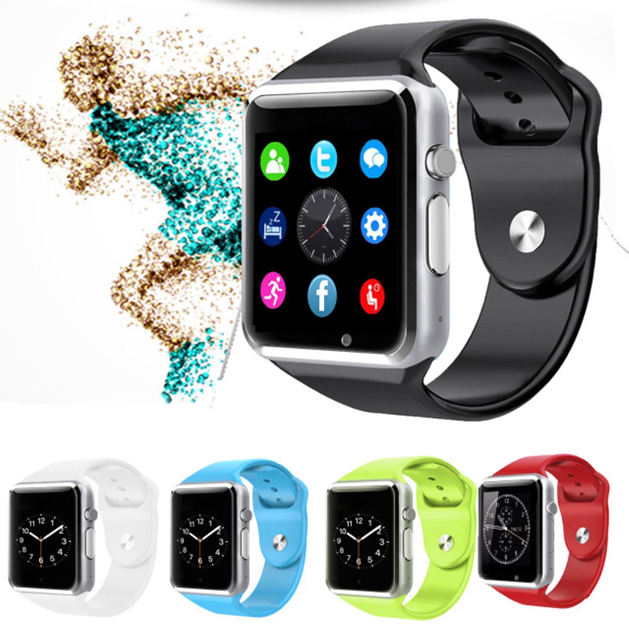 Đồng Hồ Thông Minh SmartWatch A1 Loại Mới - Đồng Hồ Thông Minh Thể Thao- Đồng Hồ Thông Minh Giá Tốt Chống Nước- Bộ Nhớ Lên Đến 32Gb- Tính Năng Theo Dõi Sức Khỏe- Nghe Gọi Khá Tốt- Chụp Ảnh Sắc Nét - Nghe Nhạc Cực Đỉnh- Chất Lượng Cao- Sale 50%