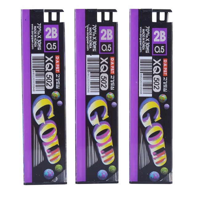 [MUA 2 GIẢM 5%]Ngòi chì bấm 2B Gold 0.5mm