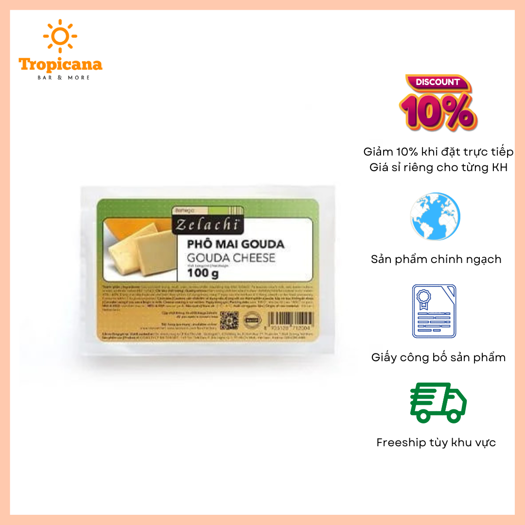 Phô mai Gouda Bottega Zelachi 100g