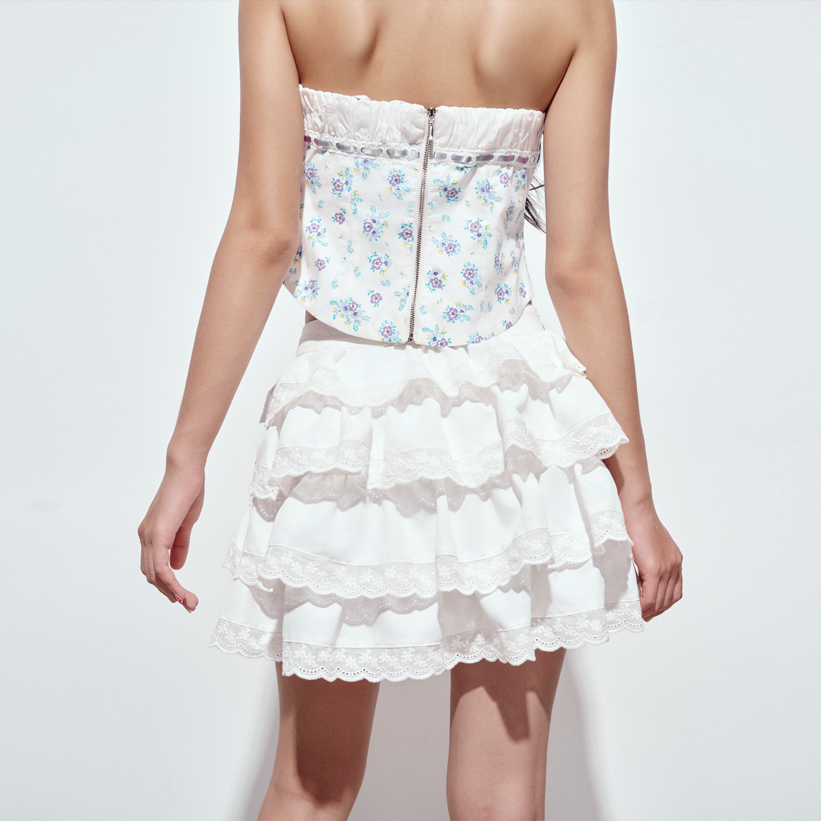 DOTTIE - Áo cúp ngực phối ribbon - Trắng - T0889