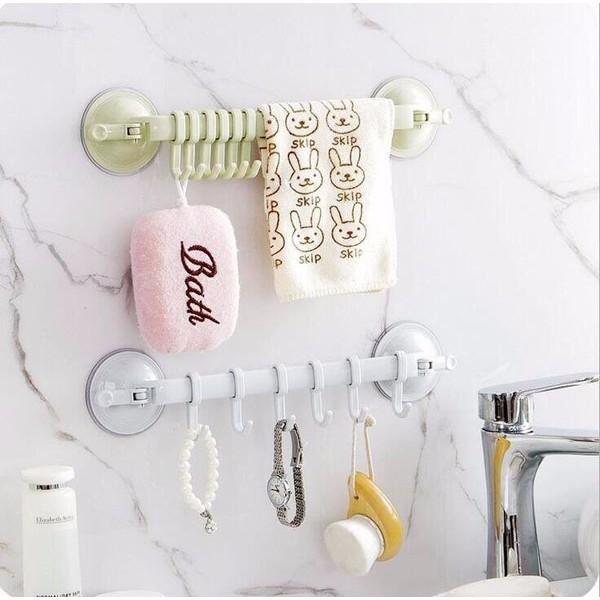 [HCM][CHỊU LỰC TỐT] - THANH TREO 6 MÓC HÚT CHÂN KHÔNG CỰC TIỆN LỢI - THANH TREO TIẾT KIỆM KHÔNG GIAN NHÀ TẮM PHÒNG KHÁCH PHÒNG BẾP .....