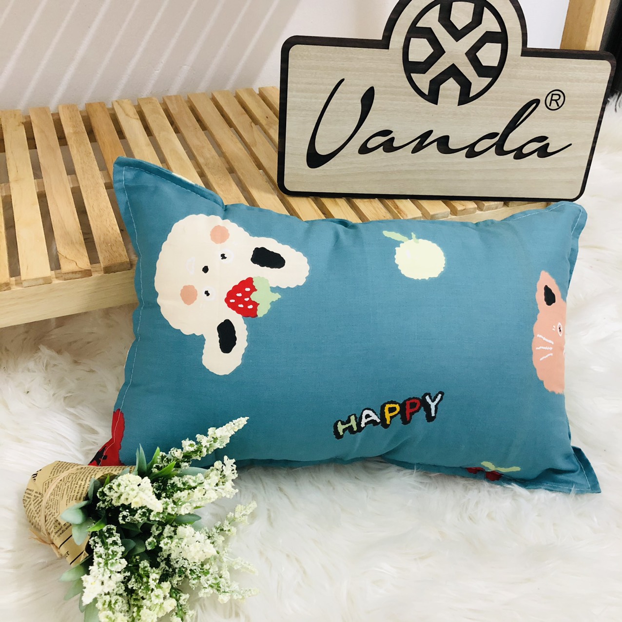 Gối đầu cho bé vỏ cotton nhập khẩu cao cấp