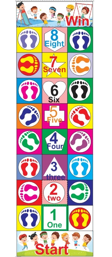 Jumping mat 4in1 Thảm nhảy bước chân, thảm vận động, học số, màu sắc, hình học, tiếng anh