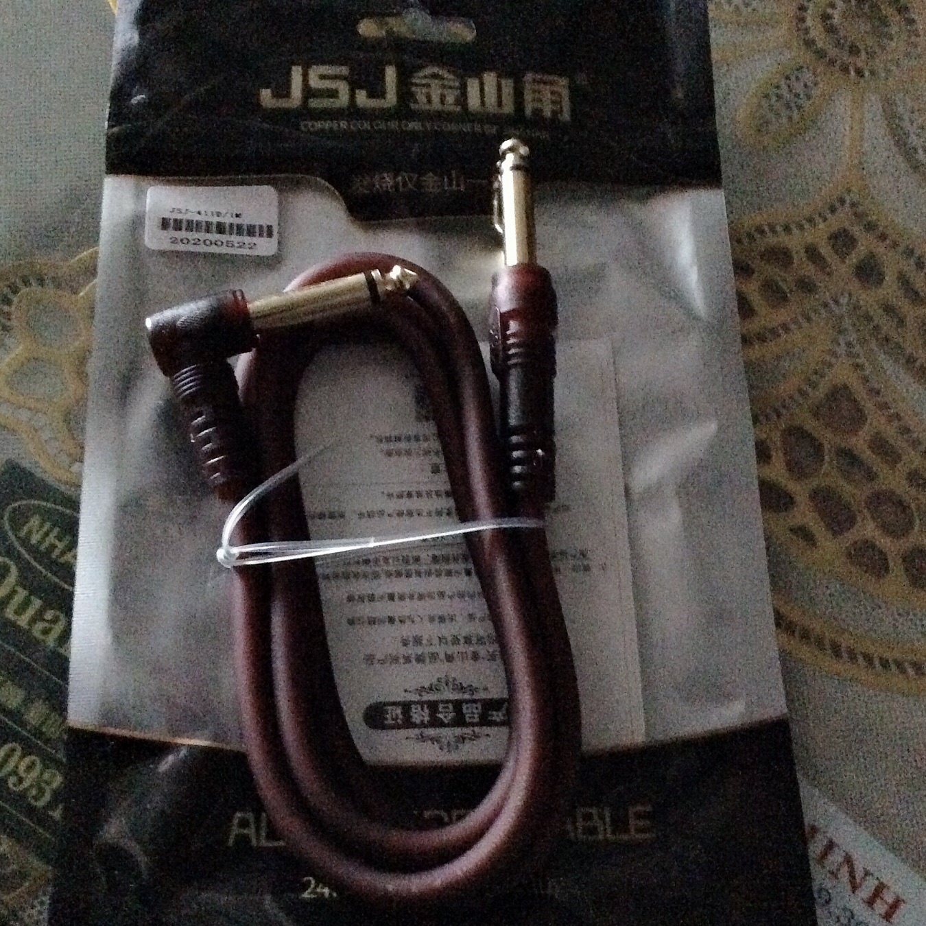 dây 2 đầu jack 6 ly ( 1 đầu cong)