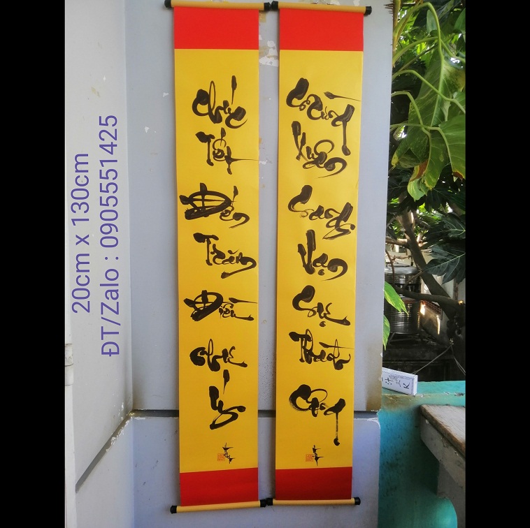 Câu đối tết. Câu đối thư pháp trang trí tết .
