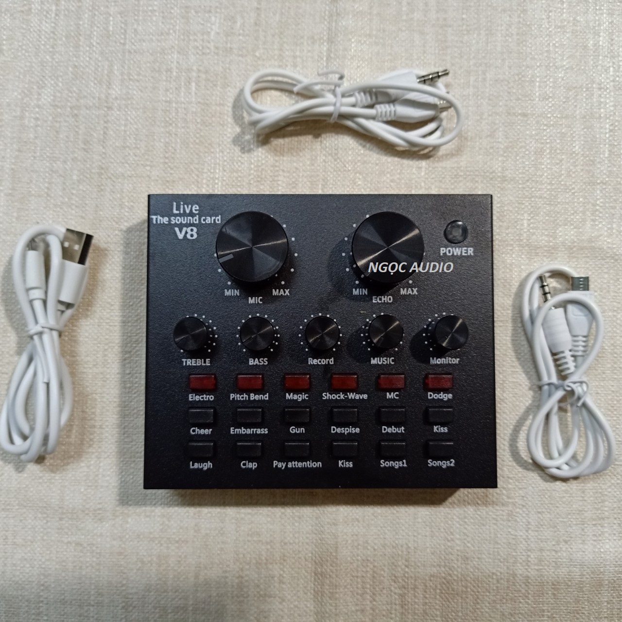 Combo Sound Card V8 Bluetooth và Mic BM900 Live Stream Thu Âm