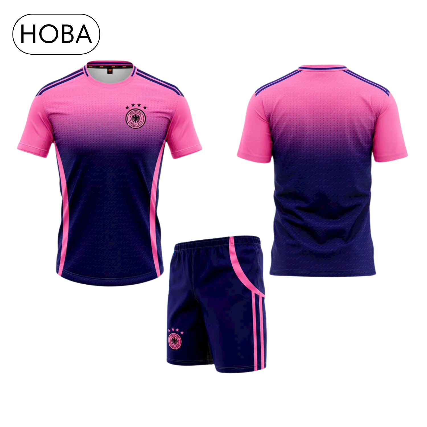 Pink Blue German team soccer jersey set