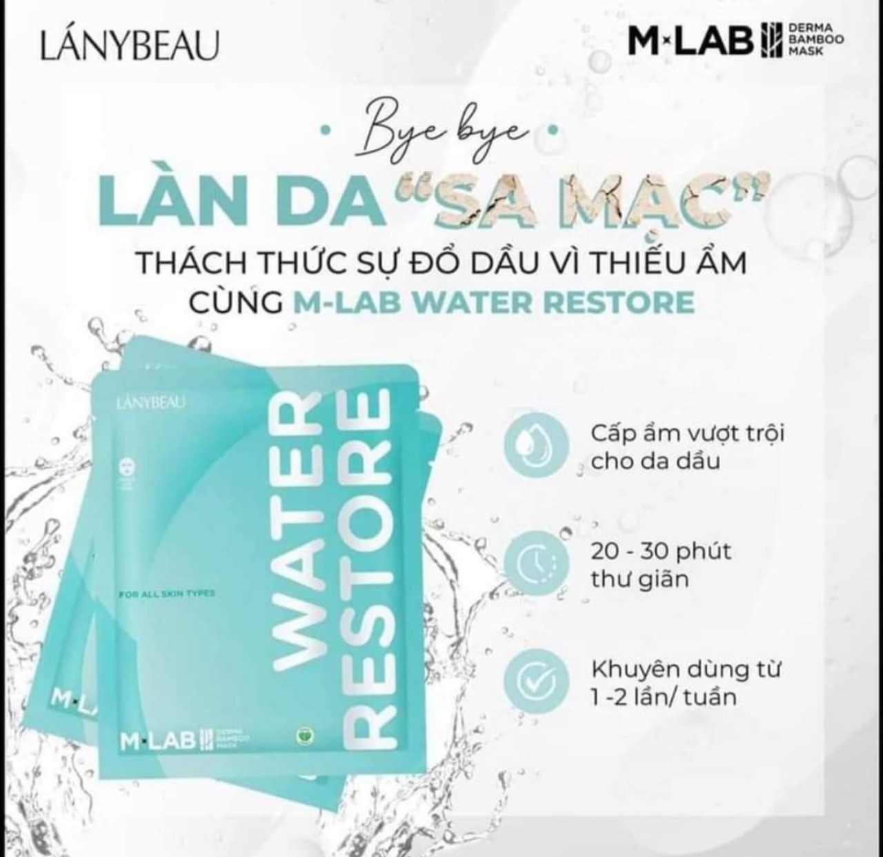 Mặt Nạ Sợi Tre Water Restore MLab Hộp 7 Miếng