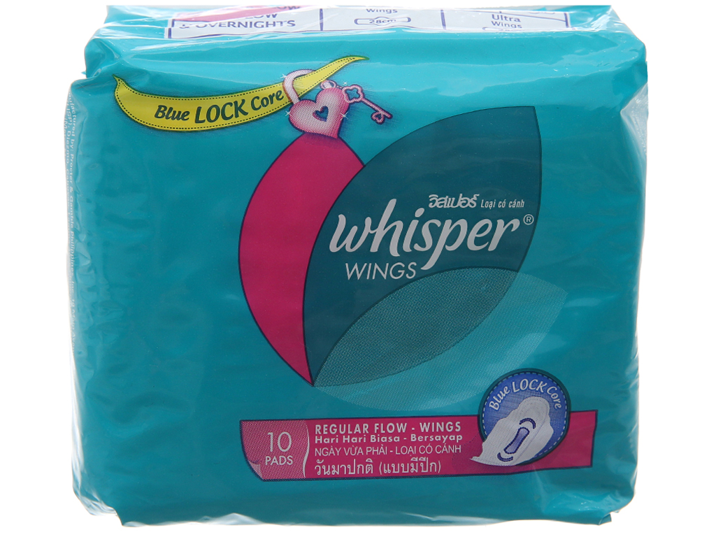 Băng vệ sinh Whisper siêu bảo vệ có cánh 10 miếng 23CM